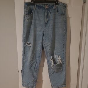 Distressed Blue Jeans